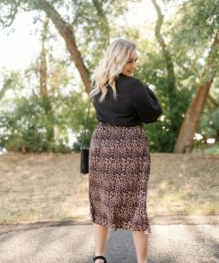 No Ship Drop Ship We See The Magic Pleated Animal Print Midi Skirt