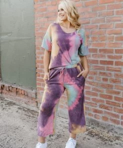 No Ship Drop Ship Cotton Candy Rainbow Tie Dye Joggers