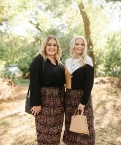 No Ship Drop Ship We See The Magic Pleated Animal Print Midi Skirt