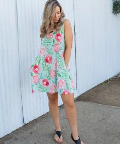 Boutique Simplified Mint To Be Swing Dress