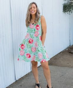 Boutique Simplified Mint To Be Swing Dress