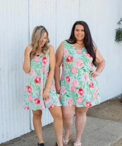 Boutique Simplified Mint To Be Swing Dress