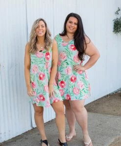 Boutique Simplified Mint To Be Swing Dress