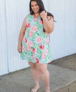 Boutique Simplified Mint To Be Swing Dress