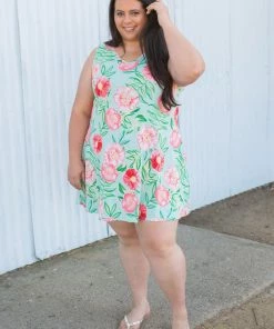 Boutique Simplified Mint To Be Swing Dress