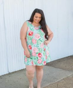 Boutique Simplified Mint To Be Swing Dress