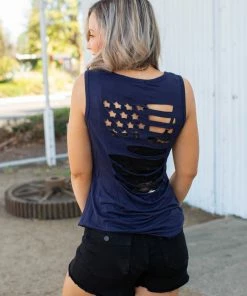 Boutique Simplified Oh Say Can You See Sleeveless Top