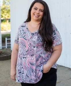 Boutique Simplified Mystery Awaits Short Sleeve Top