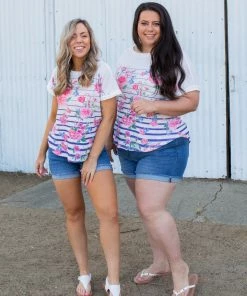 Boutique Simplified Pretty As A Flower Short Sleeve Top 2X 12 Boutique Simplified Pretty As A Flower Short Sleeve Top 2X