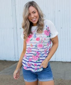 Boutique Simplified Pretty As A Flower Short Sleeve Top 2X 13 Boutique Simplified Pretty As A Flower Short Sleeve Top 2X