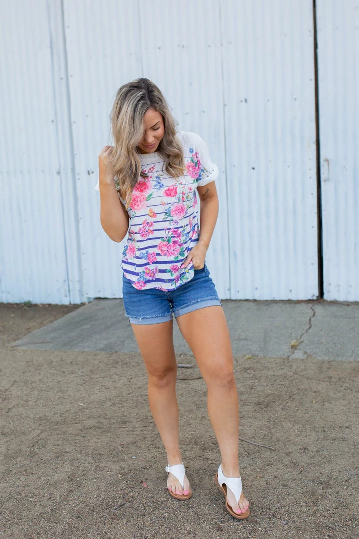 Boutique Simplified Pretty As A Flower Short Sleeve Top 2X 6 Boutique Simplified Pretty As A Flower Short Sleeve Top 2X