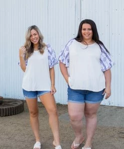 Boutique Simplified Royal Delft Ruffle Sleeve Top 11 Boutique Simplified Royal Delft Ruffle Sleeve Top