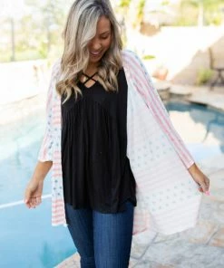 Boutique Simplified United We Stand Kimono Cardigan