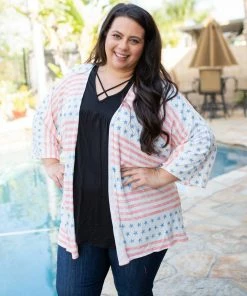 Boutique Simplified United We Stand Kimono Cardigan