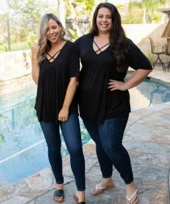 Boutique Simplified Crossroads Babydoll In Black