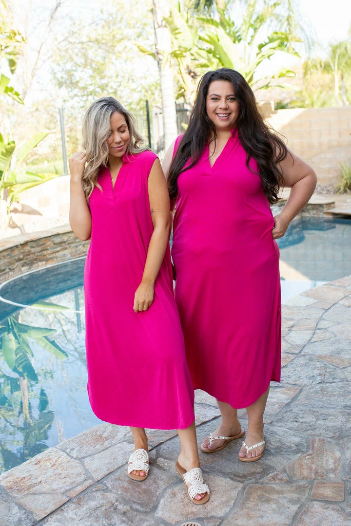 Boutique Simplified Sleeveless Fuchsia Gabby Dress 3 Boutique Simplified Sleeveless Fuchsia Gabby Dress
