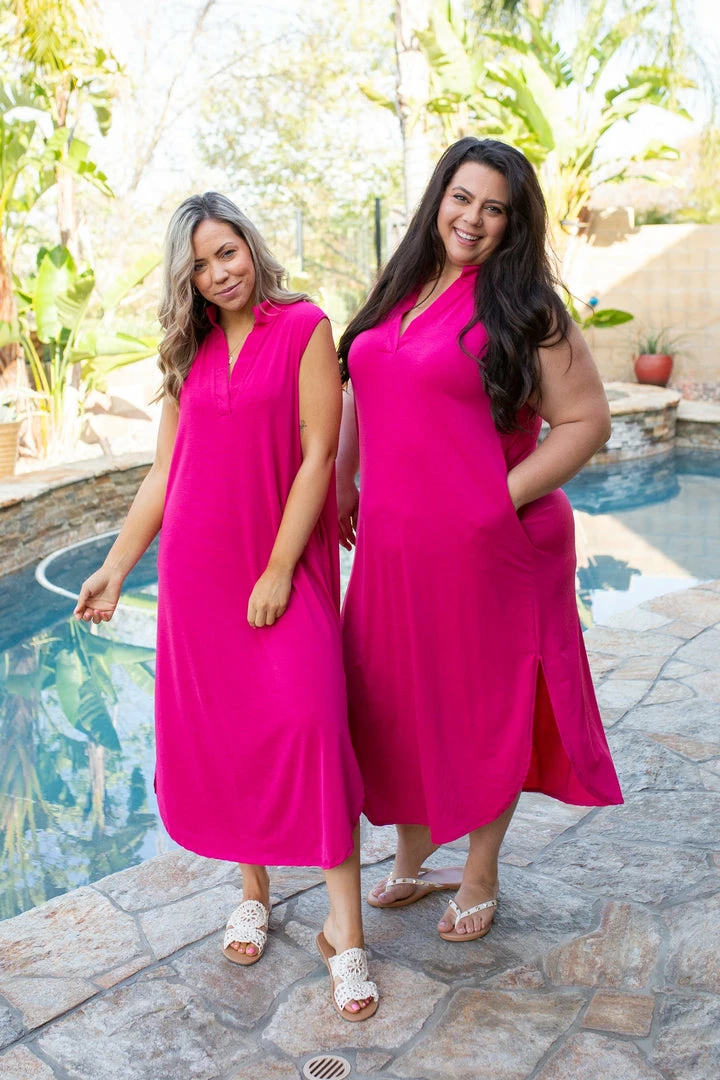 Boutique Simplified Sleeveless Fuchsia Gabby Dress 4 Boutique Simplified Sleeveless Fuchsia Gabby Dress