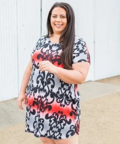 Boutique Simplified Damask You A Question T-shirt Dress