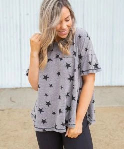 Boutique Simplified Starry Night Short Sleeve Top (GHG-M)