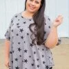 Boutique Simplified Starry Night Short Sleeve Top