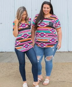 Boutique Simplified Arizona Sunrise Short Sleeve Top 12 Boutique Simplified Arizona Sunrise Short Sleeve Top