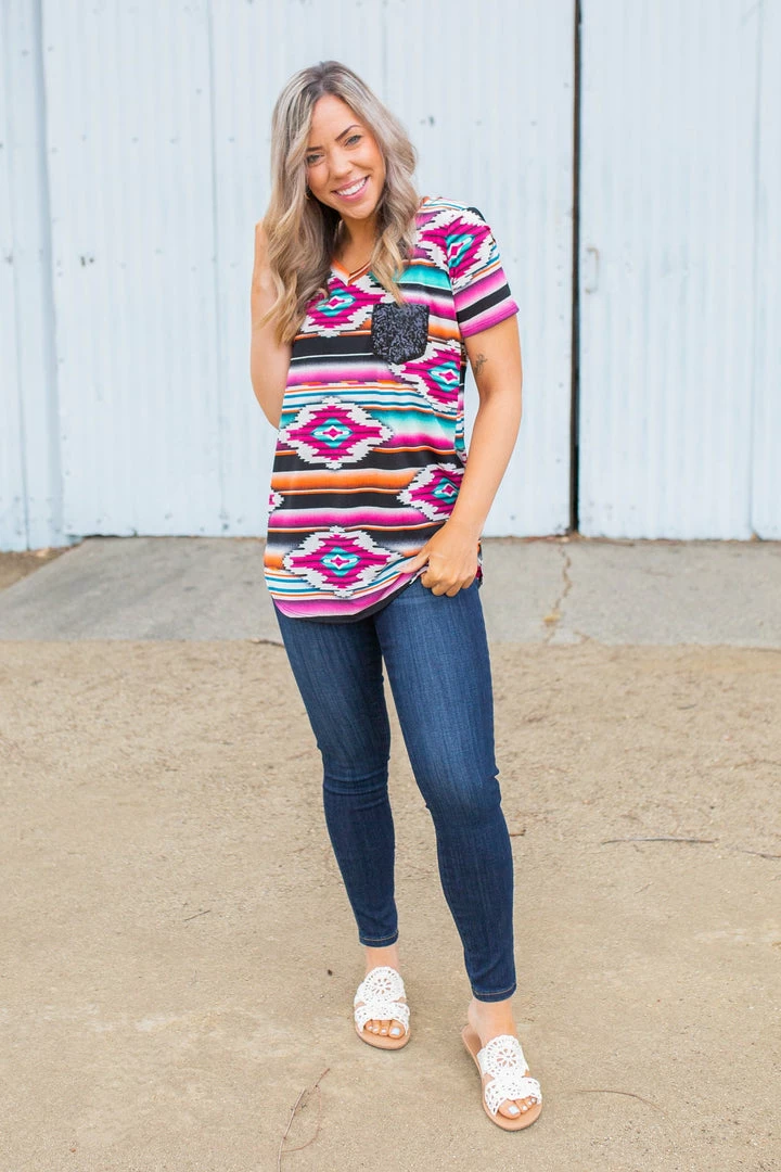 Boutique Simplified Arizona Sunrise Short Sleeve Top 5 Boutique Simplified Arizona Sunrise Short Sleeve Top