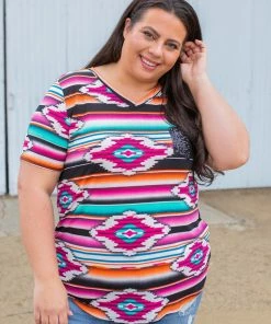 Boutique Simplified Arizona Sunrise Short Sleeve Top 16 Boutique Simplified Arizona Sunrise Short Sleeve Top