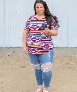 Boutique Simplified Arizona Sunrise Short Sleeve Top 18 Boutique Simplified Arizona Sunrise Short Sleeve Top