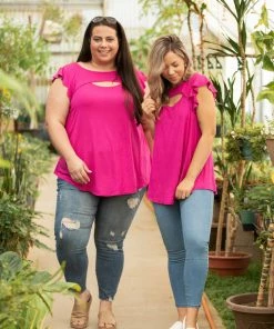 Boutique Simplified Peek A Boo Flutter Sleeve