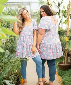 Boutique Simplified Floral Belle Tiered Swing Dress