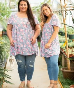 Boutique Simplified Floral Belle Tiered Swing Dress