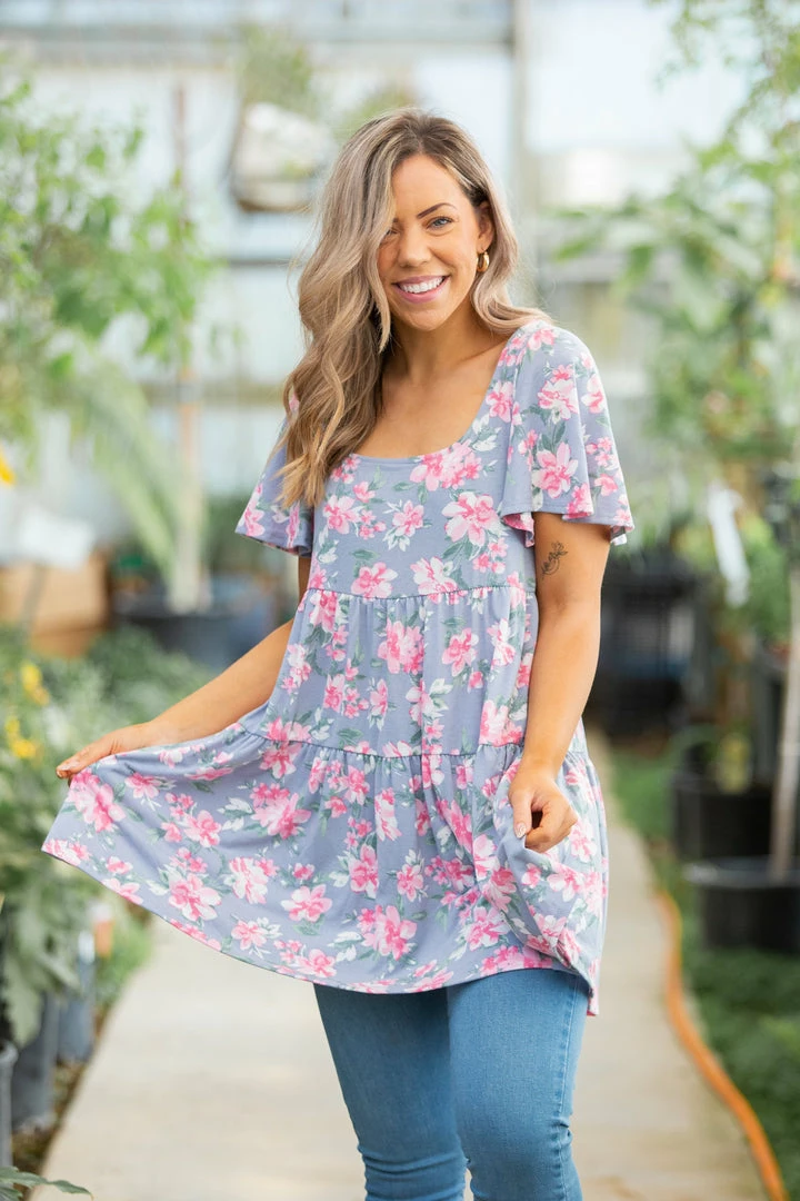 Boutique Simplified Floral Belle Tiered Swing Dress 3 Boutique Simplified Floral Belle Tiered Swing Dress