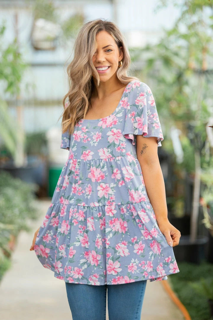 Boutique Simplified Floral Belle Tiered Swing Dress 4 Boutique Simplified Floral Belle Tiered Swing Dress