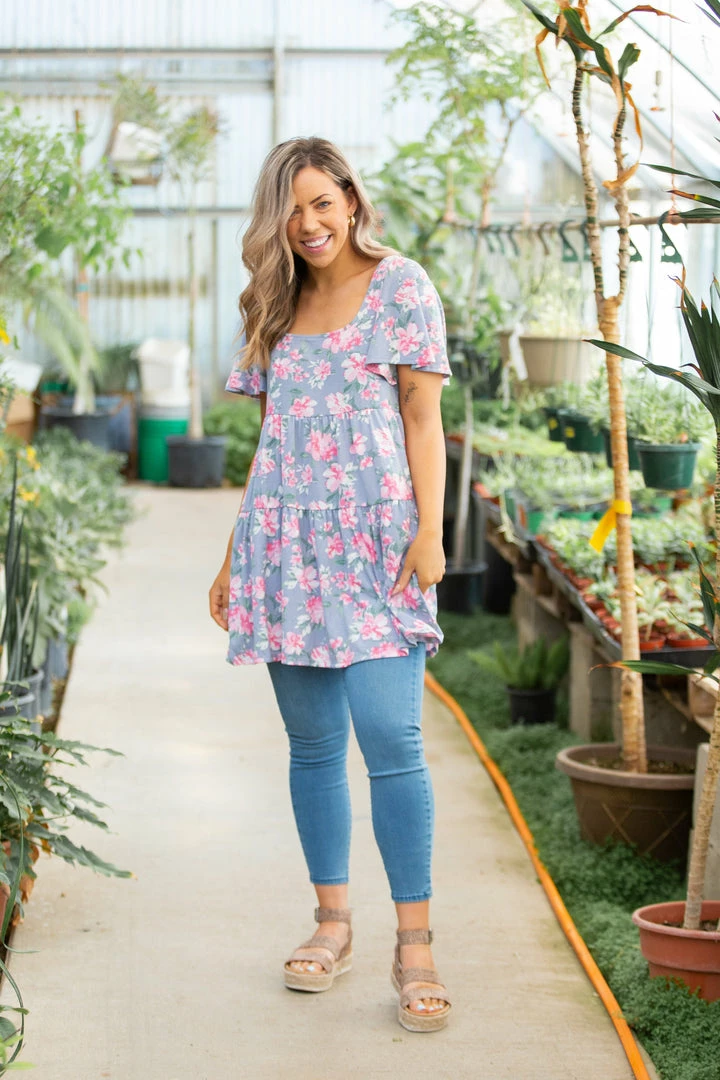 Boutique Simplified Floral Belle Tiered Swing Dress 6 Boutique Simplified Floral Belle Tiered Swing Dress