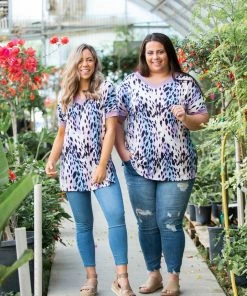 Boutique Simplified Lavender Bliss Short Sleeve Top