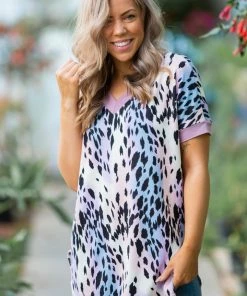 Boutique Simplified Lavender Bliss Short Sleeve Top