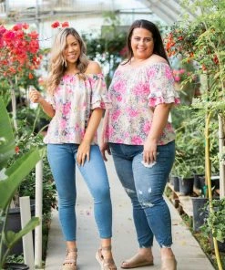 Boutique Simplified 2X Summer Blooms Ruffle Sleeve Top 13 Boutique Simplified 2X Summer Blooms Ruffle Sleeve Top