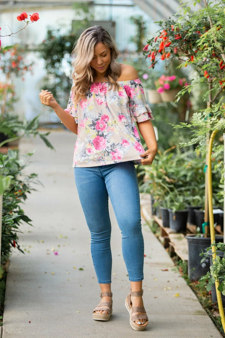 Boutique Simplified 2X Summer Blooms Ruffle Sleeve Top 5 Boutique Simplified 2X Summer Blooms Ruffle Sleeve Top