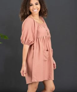 Trendsi I Promise Puff Sleeve Dress Apparel