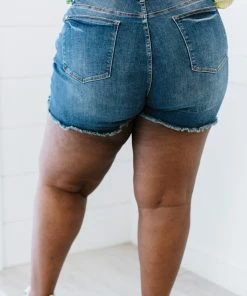 Trendsi Judy Blue McKenna Destroyed Cutoff Denim Shorts Apparel