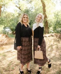 No Ship Drop Ship We See The Magic Pleated Animal Print Midi Skirt