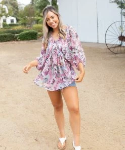 Boutique Simplified Mystic Vibes Woven Top