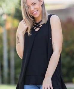 Boutique Simplified Stunning & Strappy Sleeveless Top