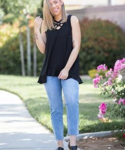 Boutique Simplified Stunning & Strappy Sleeveless Top
