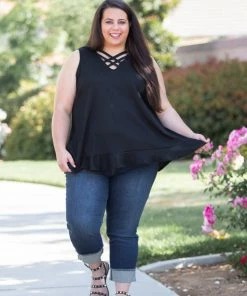 Boutique Simplified Stunning & Strappy Sleeveless Top