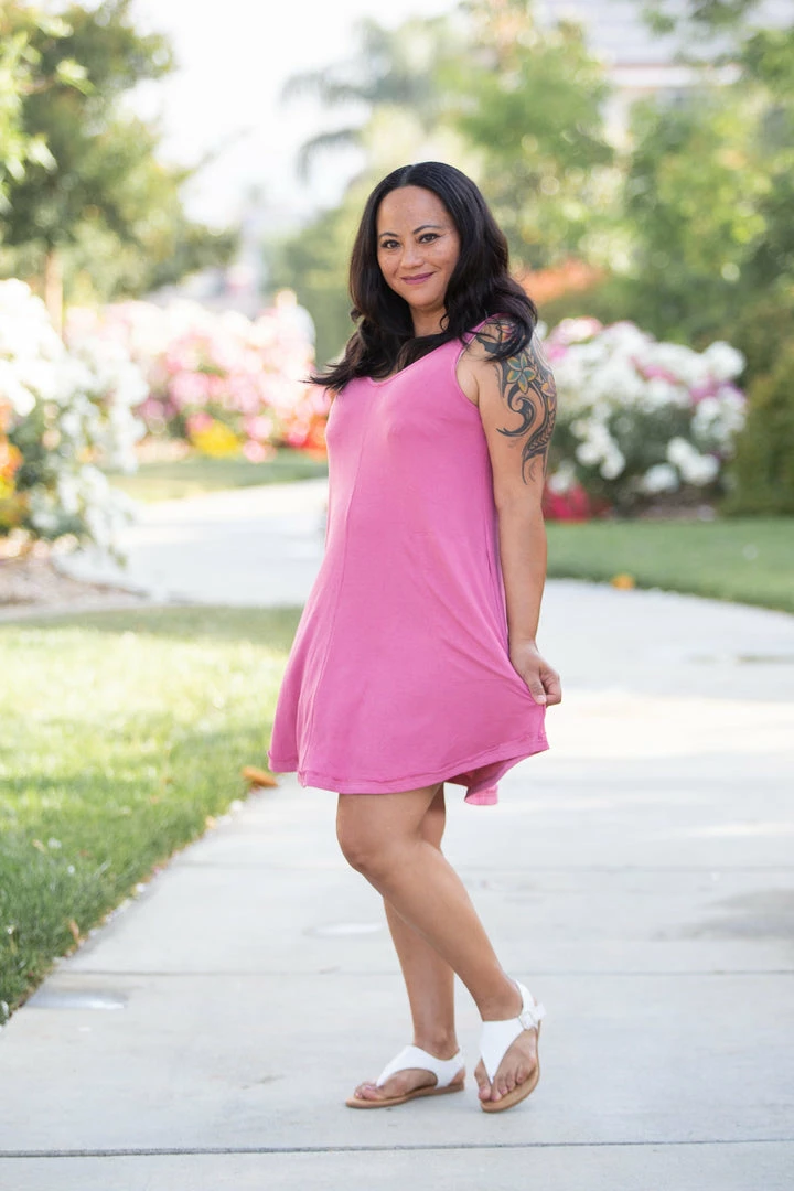 Boutique Simplified Heart & Soul Tank Tunic In Mauve 3 Boutique Simplified Heart & Soul Tank Tunic In Mauve