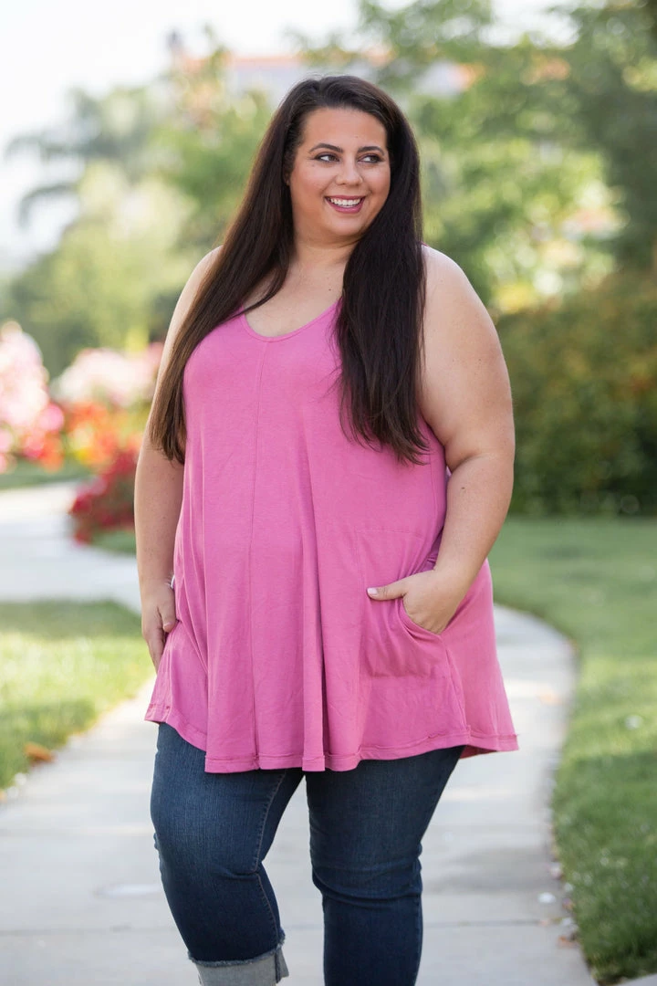 Boutique Simplified Heart & Soul Tank Tunic In Mauve 4 Boutique Simplified Heart & Soul Tank Tunic In Mauve