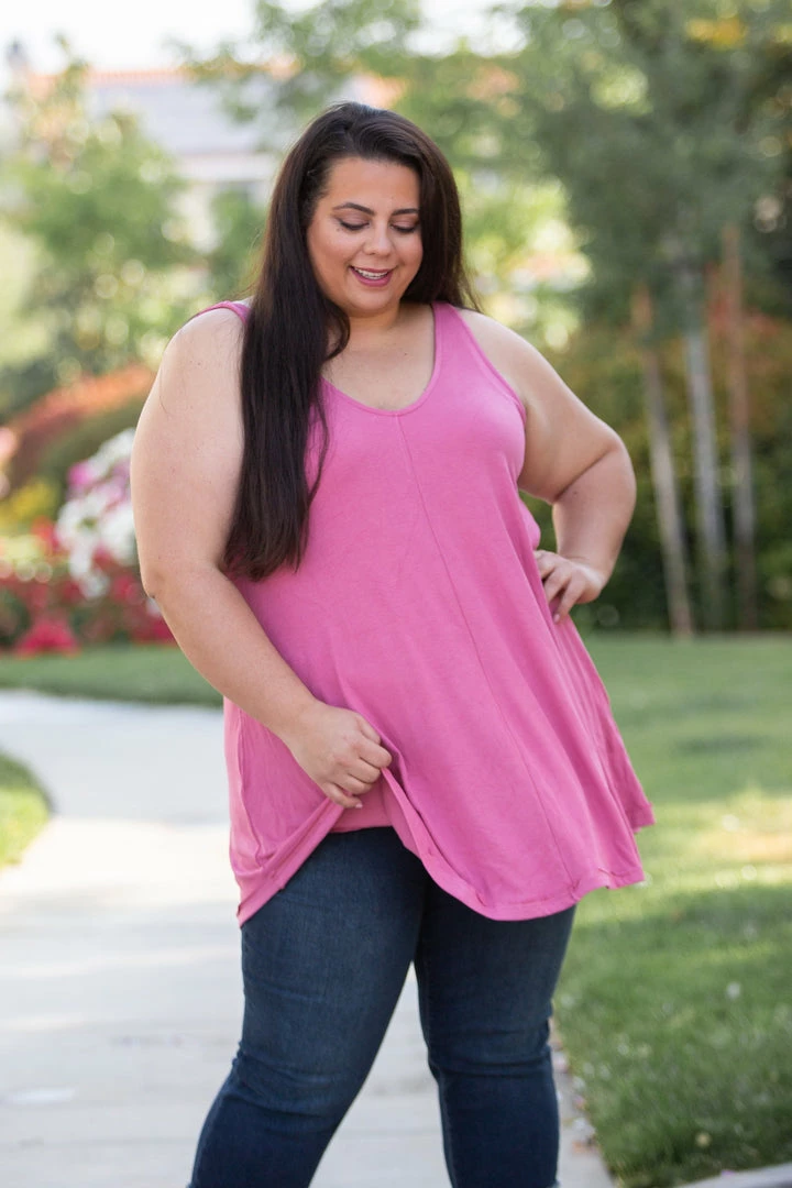 Boutique Simplified Heart & Soul Tank Tunic In Mauve 6 Boutique Simplified Heart & Soul Tank Tunic In Mauve