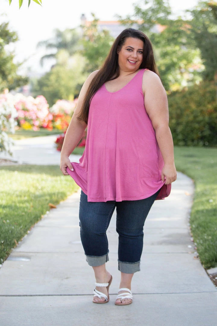 Boutique Simplified Heart & Soul Tank Tunic In Mauve 8 Boutique Simplified Heart & Soul Tank Tunic In Mauve