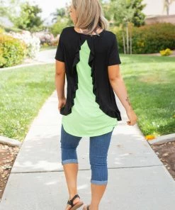 Boutique Simplified Lime-A-Rita Short Sleeve Top